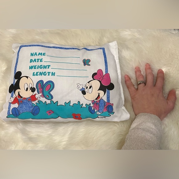 Disney Baby Pillow Mickey Minnie Mouse Vintage Infant Toddler Kids Travel Crib - Picture 4 of 4